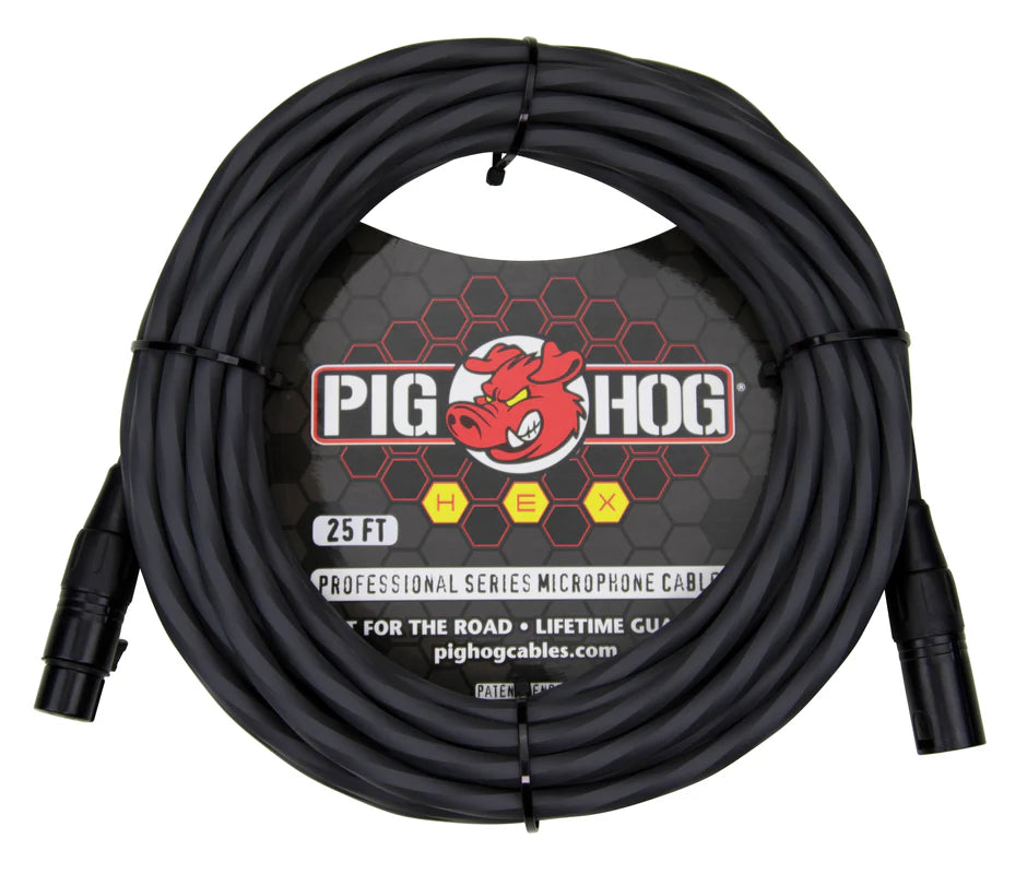 PHMH25GR Pig Hog Hex Series Mic Cable 25ft. Grey