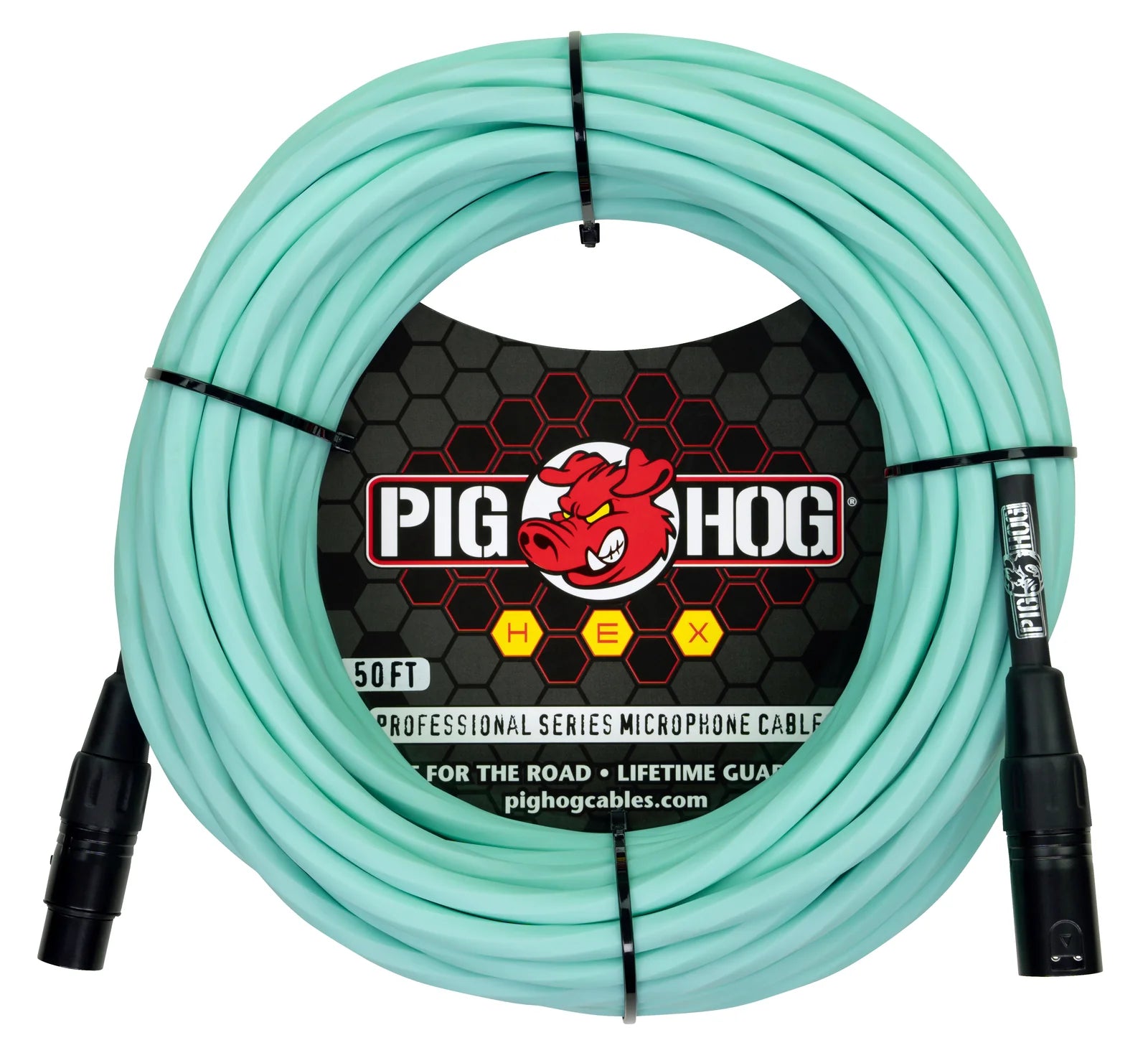 PHMH50SG PIG HOG HEX SERIES MIC CABLE, 50FT - SEAFOAM GREEN
