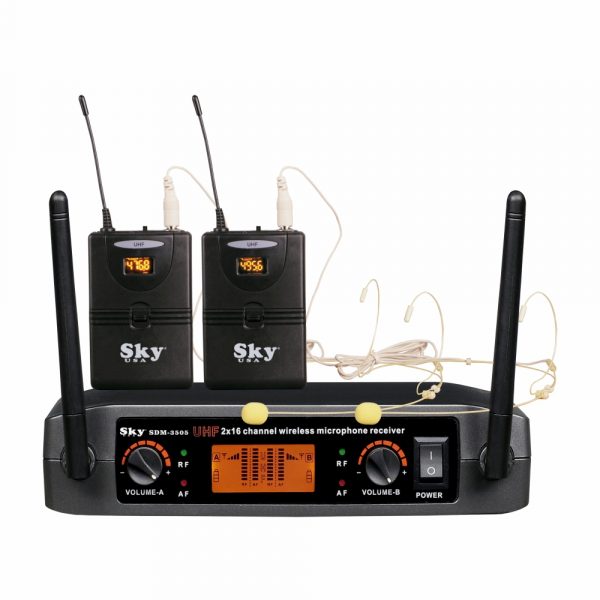 Sky USA UHF 2 Channel Wireless Microphone System