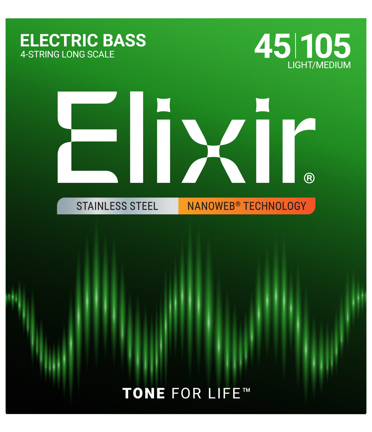 STAINLESS STEEL ELECTRIC BASS STRINGS WITH NANOWEB TECHNOLOGY
