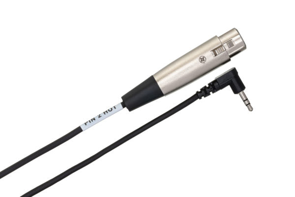 Hosa Camcorder Cable XLR3F to Right-angle 3.5 mm TRS
