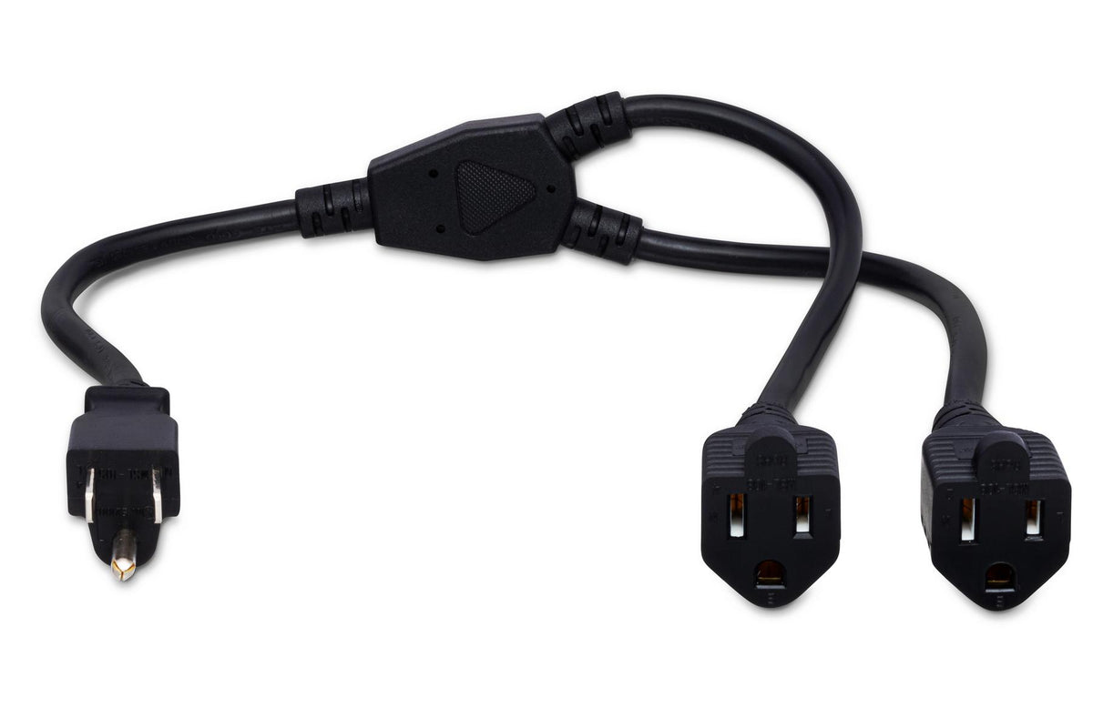 Hosa Power Extension Y Cable Dual NEMA 5-15R to NEMA 5-15P