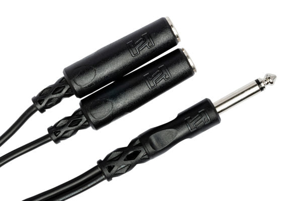 HOSA Y Cable 1/4 in TS to Dual 1/4 in TSF