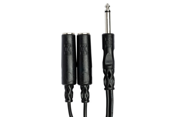 HOSA Y Cable 1/4 in TS to Dual 1/4 in TSF