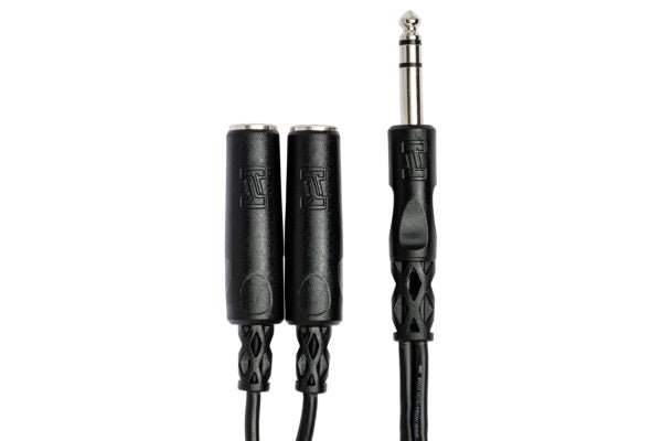HOSA Y Cable 1/4 in TRS to Dual 1/4 in TRSF