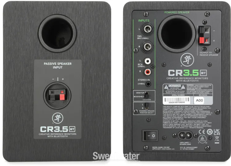 Mackie CR3.5BT 3.5-inch Powered Bluetooth Studio Monitors