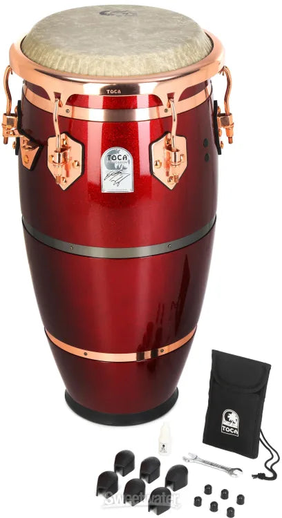 Toca Percussion Eric Velez Signature Series Tumba 12.5 inches, Rojo Arándano with Rose Gold Hardware