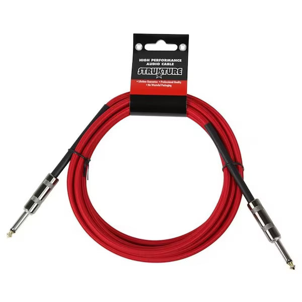 Strukture SC10RD 10' Instrument Cable, 6Mm Woven, Red