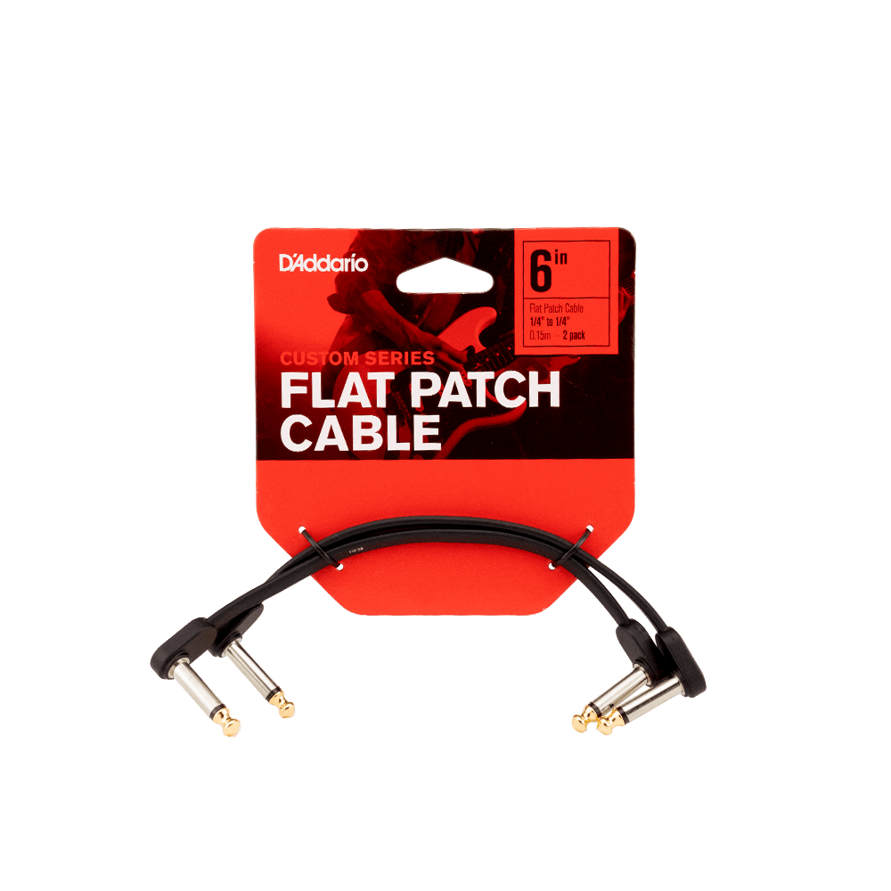 D'Addario Right Angle to Right Angle Flat Patch Cable (Twin-pack)