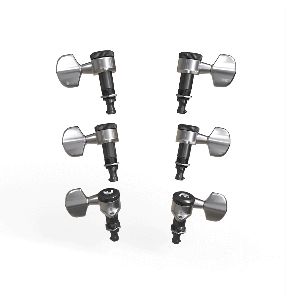 D'Addario Auto-Trim Locking Tuning Machines - 6 In-line