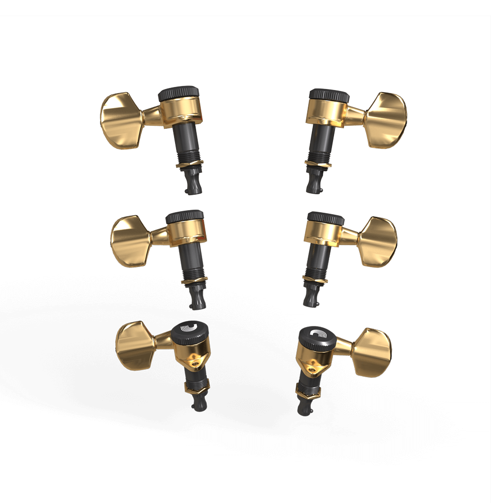 D'Addario Auto-Trim Locking Tuning Machines - 6 In-line