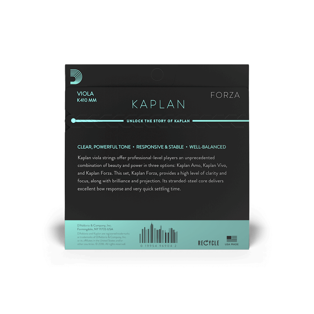 D'Addario K410 Kaplan Forza Viola String Set - Medium Scale