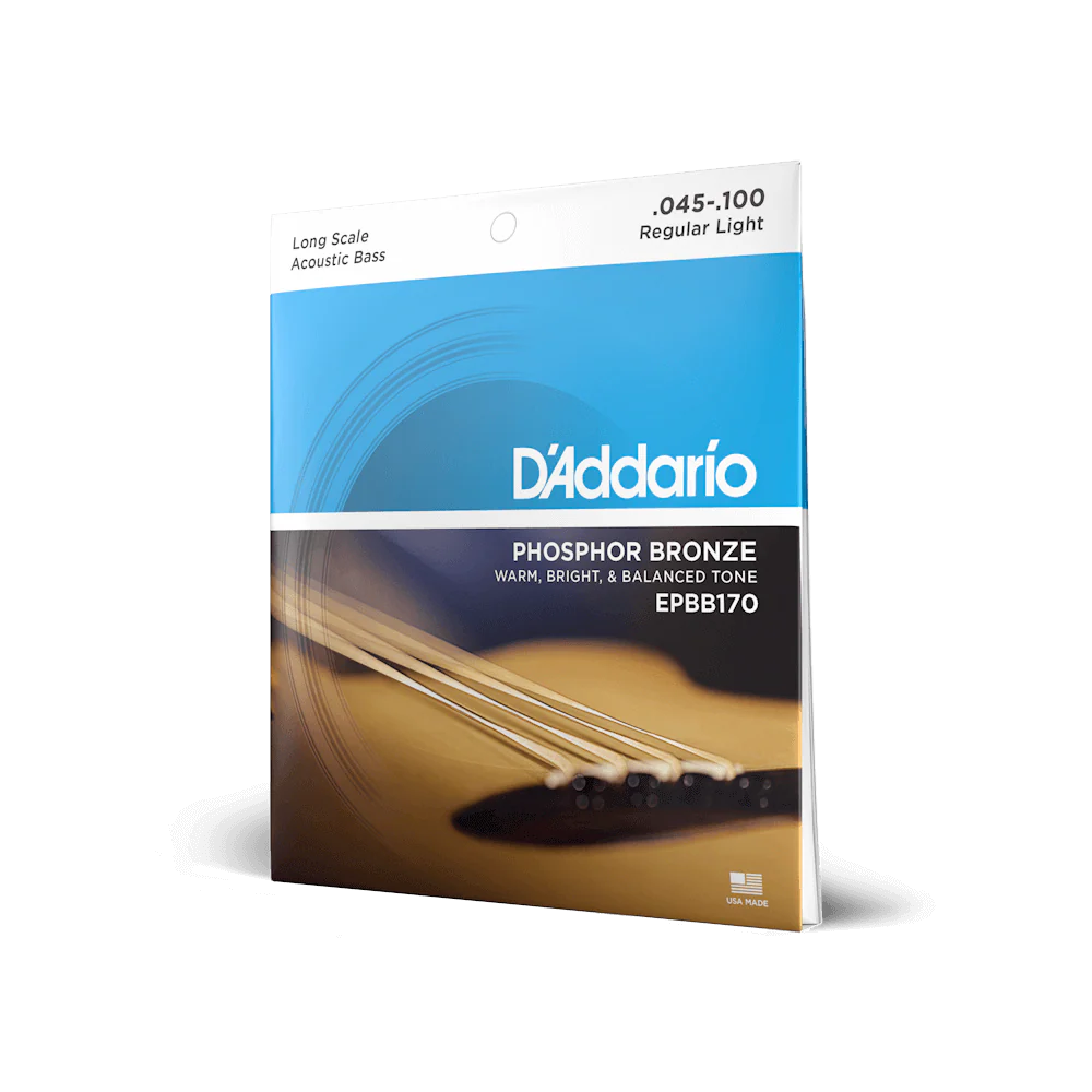 D'Addario Phosphor Bronze Acoustic Bass Guitar Strings - .045-.100 Regular Light Long Scale 4-string