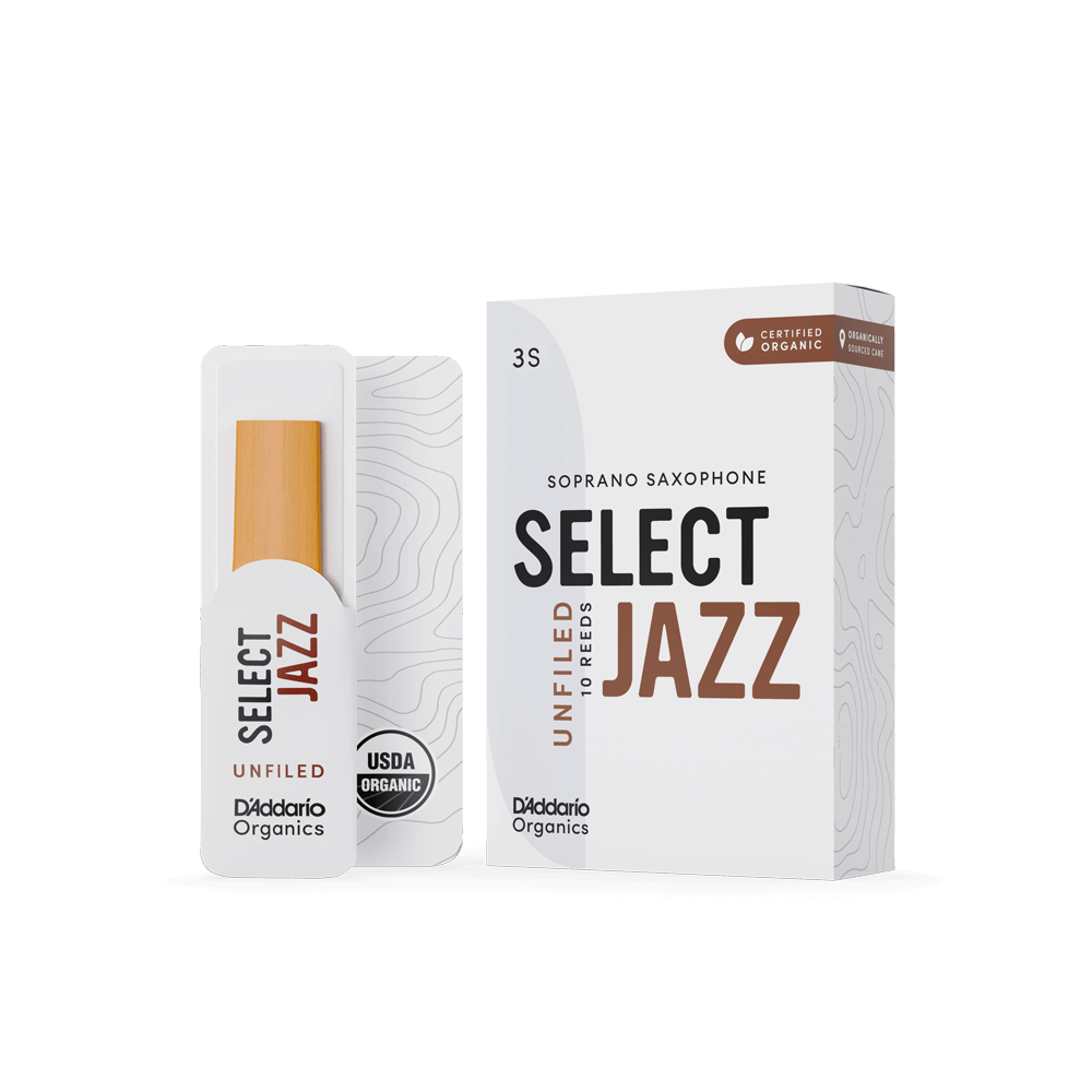 Organic Select Jazz Unfiled Soprano Saxophone Reeds - Individually-Sealed, 10-Pack