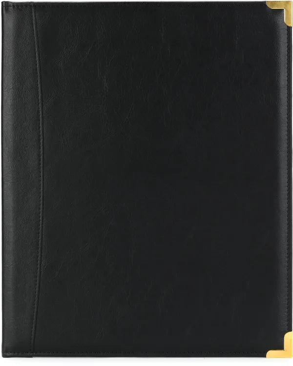 Protec F2BK Deluxe Padded Music Folder with Brass Corners