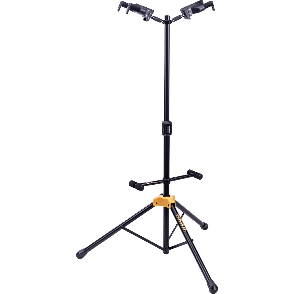 Hercules Stands GS422B PLUS Dual Guitar Stand with Auto Grip System and Foldable Yoke