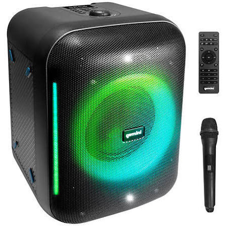 Altavoz de fiesta Bluetooth portátil Gemini GRV-650L con luces LED, woofer de 6.5", batería de 10 horas