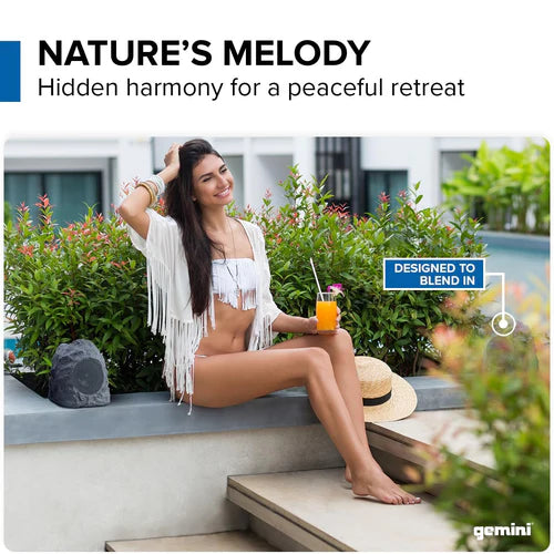 Gemini Waterproof Rock Speakers - 40W Bluetooth Outdoor Patio Sound System