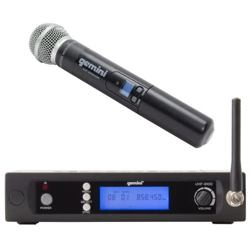 Gemini UHF-6100M Lightweight Wireless Microphone System - 240ft Range