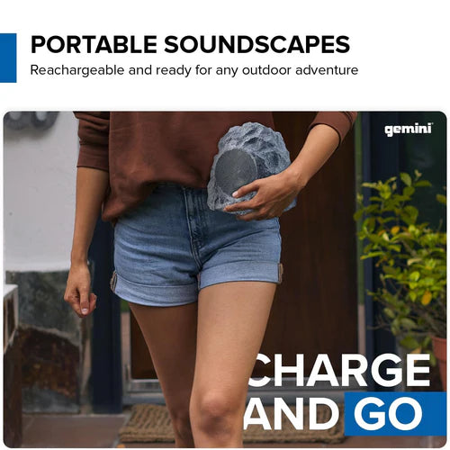Gemini Waterproof Rock Speakers - 40W Bluetooth Outdoor Patio Sound System