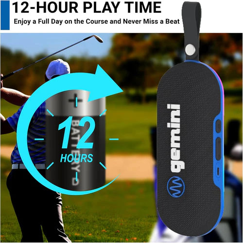 Gemini Magnetic Bluetooth Speaker Golf Cart - Portable IPX6 LED Speaker