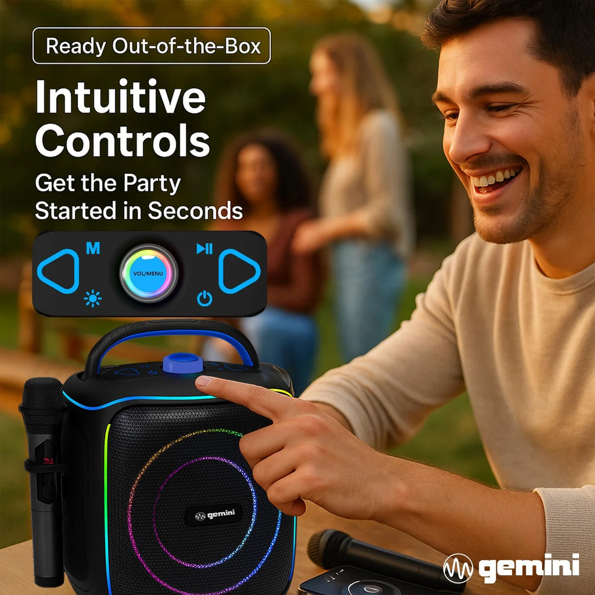 Gemini GPK-200PK Portable Bluetooth Karaoke Machine