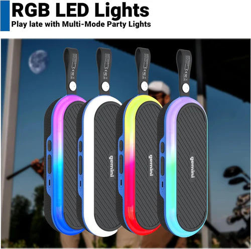 Gemini Magnetic Bluetooth Speaker Golf Cart - Portable IPX6 LED Speaker