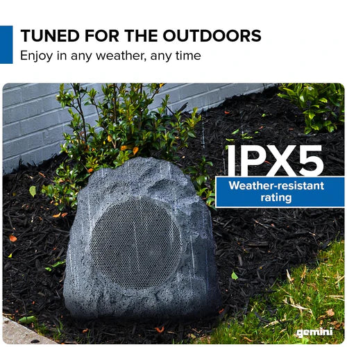 Gemini Waterproof Rock Speakers - 40W Bluetooth Outdoor Patio Sound System