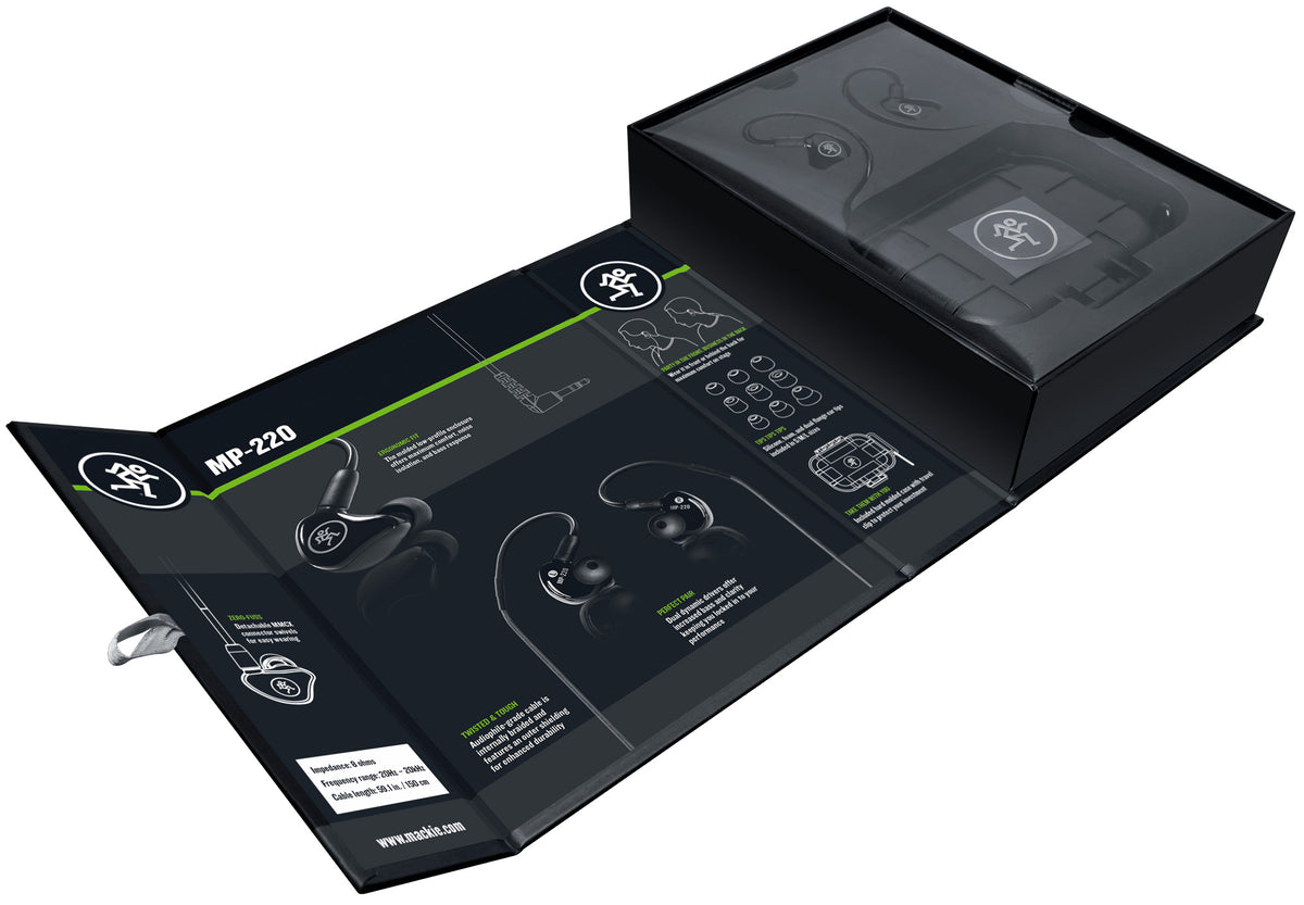 Mackie MP-220 Dual Dynamic Driver Professional In-Ear Monitors