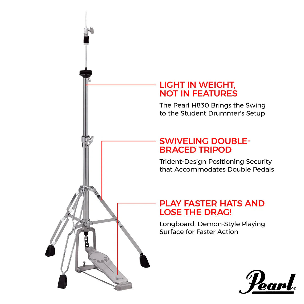 Pearl H830 Demonator Hi-hat Stand