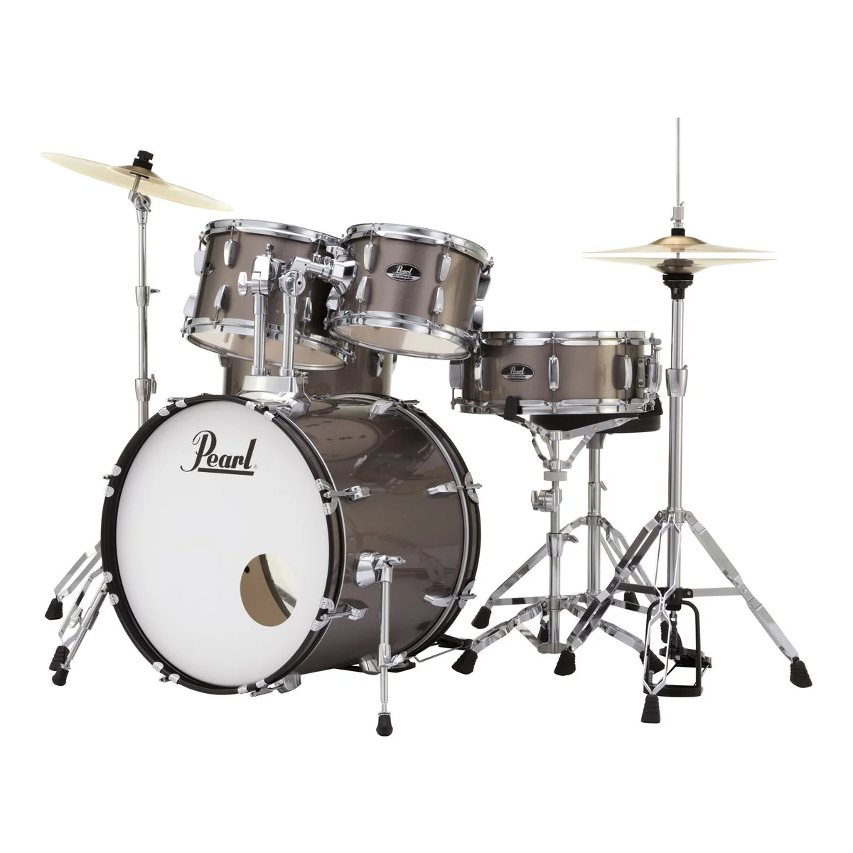 Pearl Roadshow 5-piece Drum Set with Hardware and Cymbals 22" Bass Drum Bronze Metallic