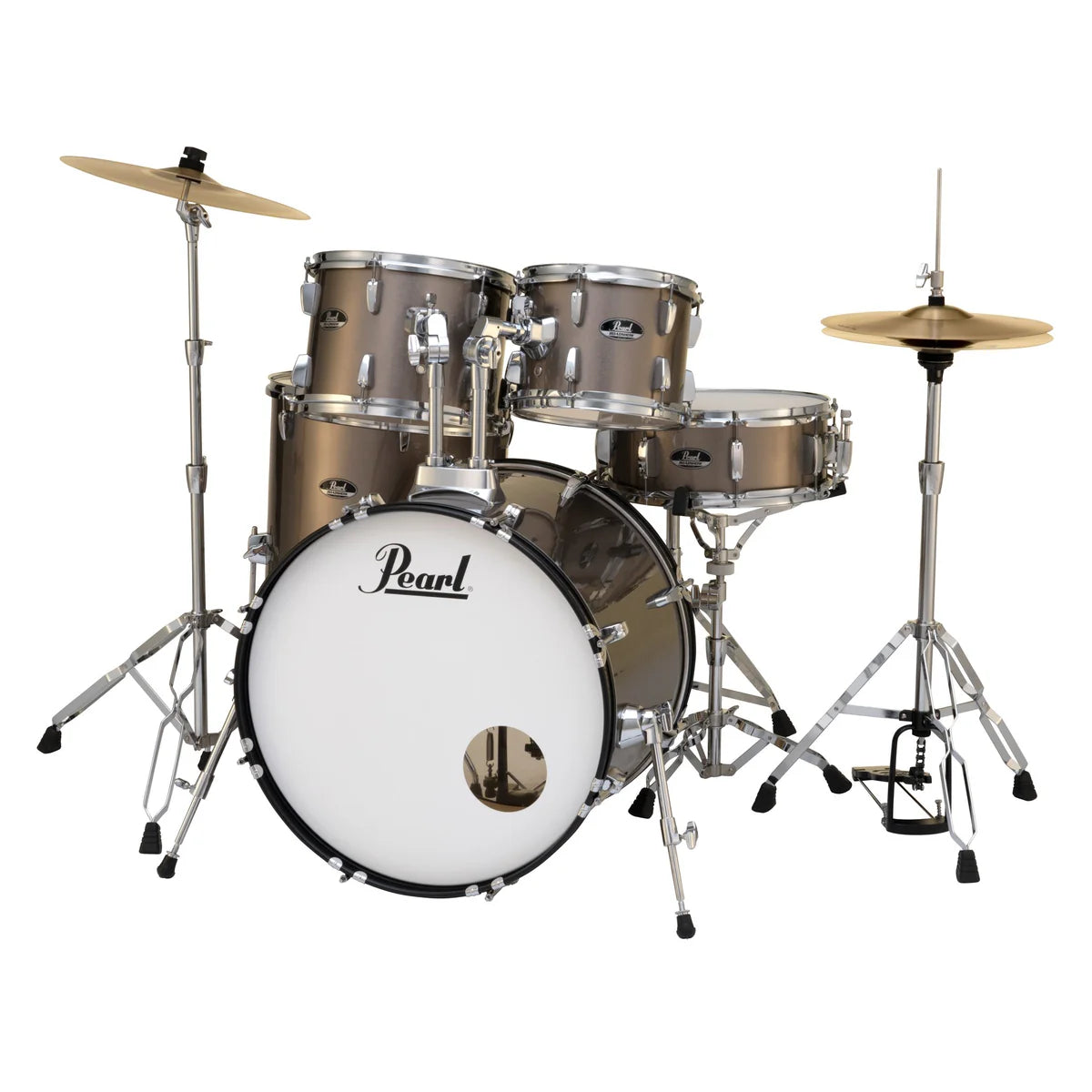 Pearl Roadshow 5-piece Drum Set with Hardware and Cymbals 22" Bass Drum Bronze Metallic