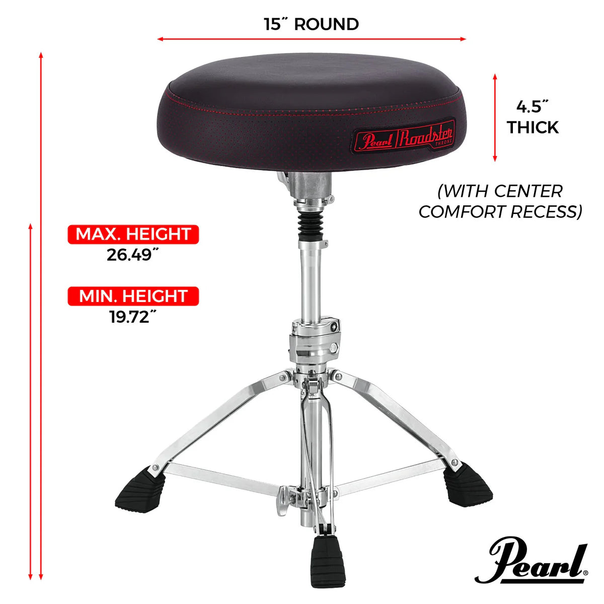Pearl Roadster Multi-Core Round Shock Absorber Drum Throne (D1500SP)