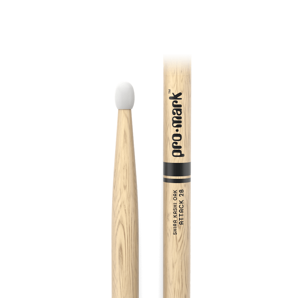 Promark PW2BN Classic Attack Shira Kashi Oak 2B Nylon Tip Drumsticks