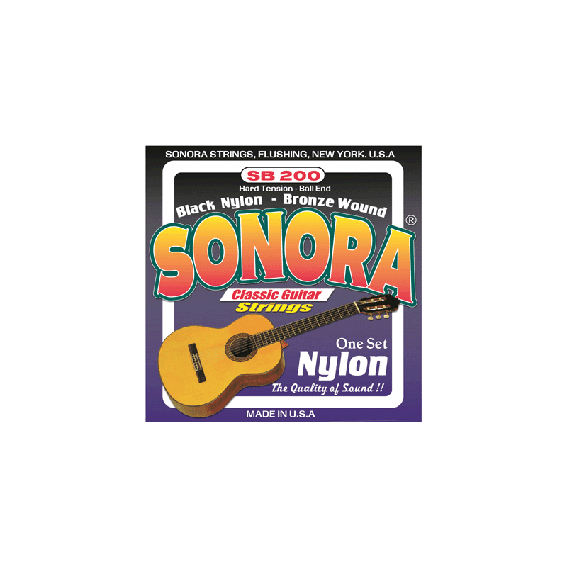 Sonora Classic Guitar String Black Nylon Bronze with Ball End SB200