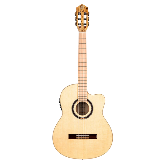Ortega Signature Series Full Size Guitar Solid Spruce/ Spalted Maple Natural - TZSM-3
