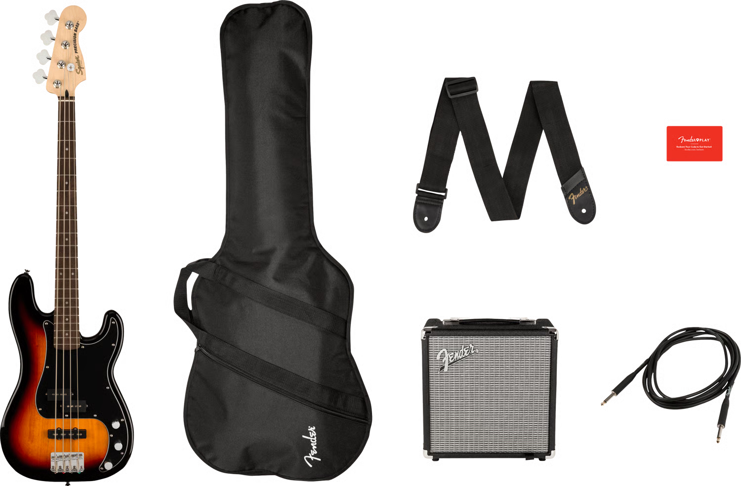 Squier Affinity Series Precision Bass PJ Pack Black with Maple Fingerboard