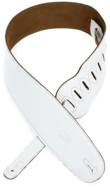 Levy's M4GF-WHT 3.5-inch Padded Garment Leather Bass Strap White