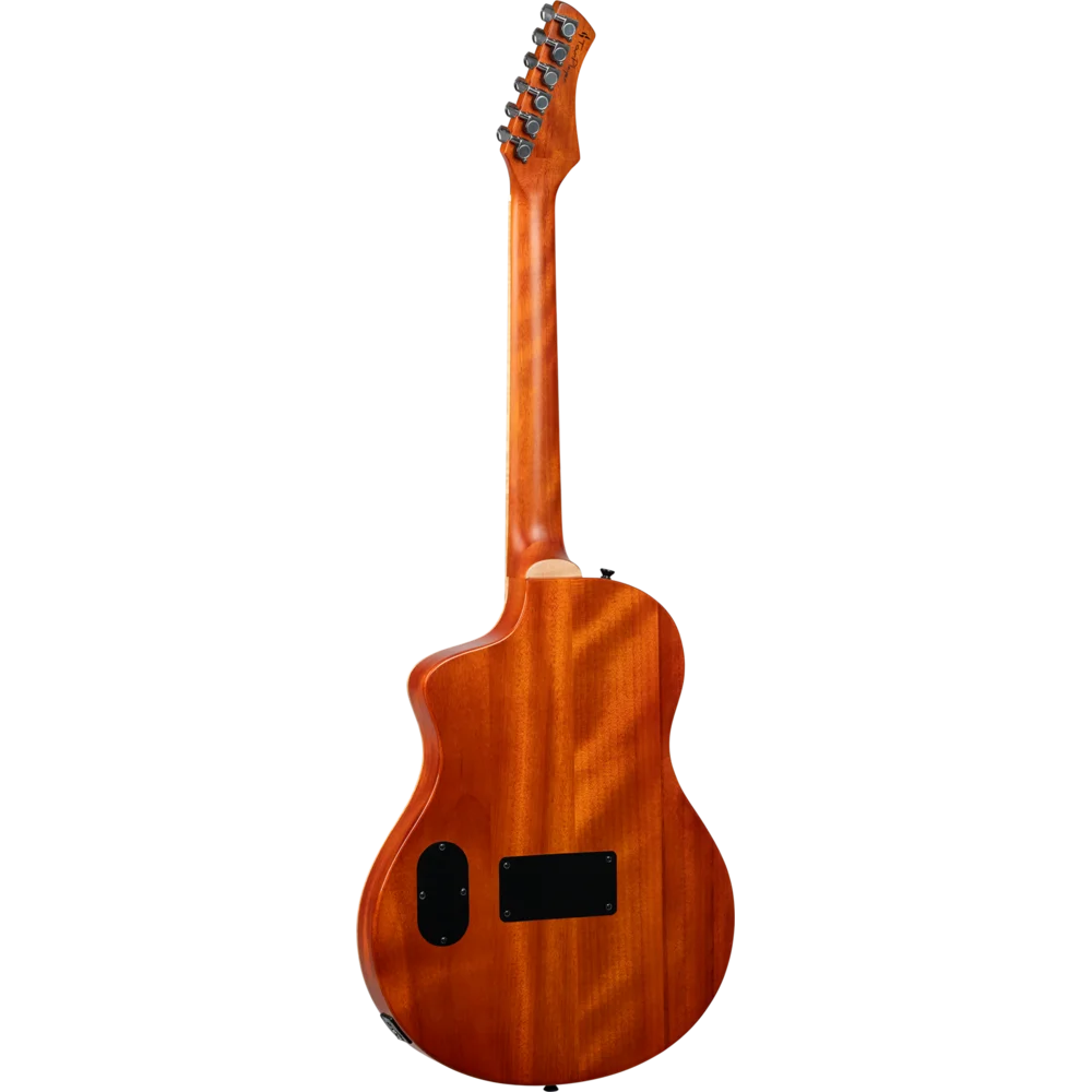 Ortega TourPlayer Series Full Size Guitar Solid Okoume/ Flamed Maple Grey Burst