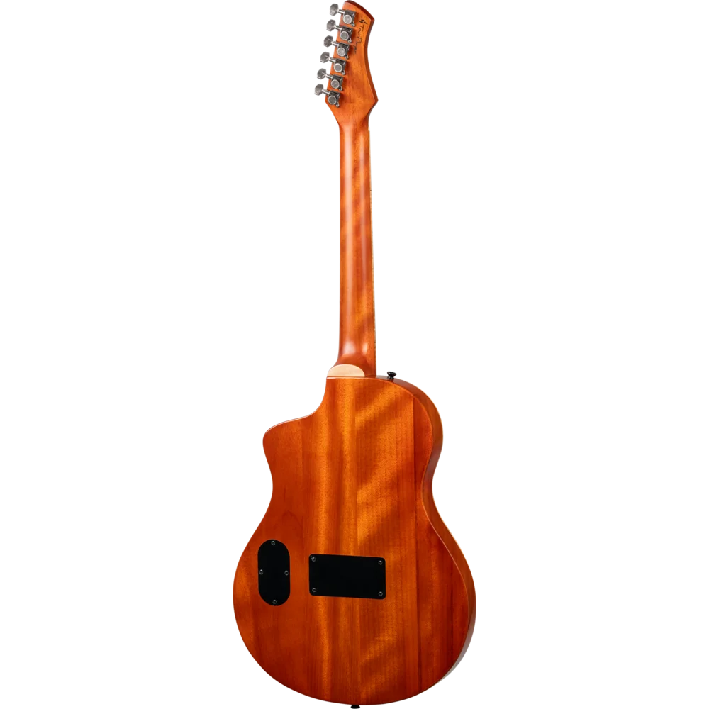 Ortega TourPlayer Series Full Size Guitar Solid Okoume/ Flamed Maple Grey Burst