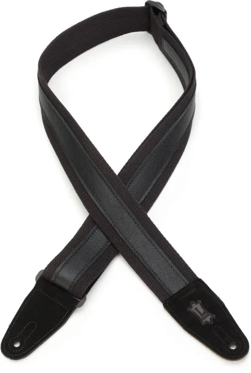 Levy's MC2CG 2-inch Cotton Combo Guitar Strap Black