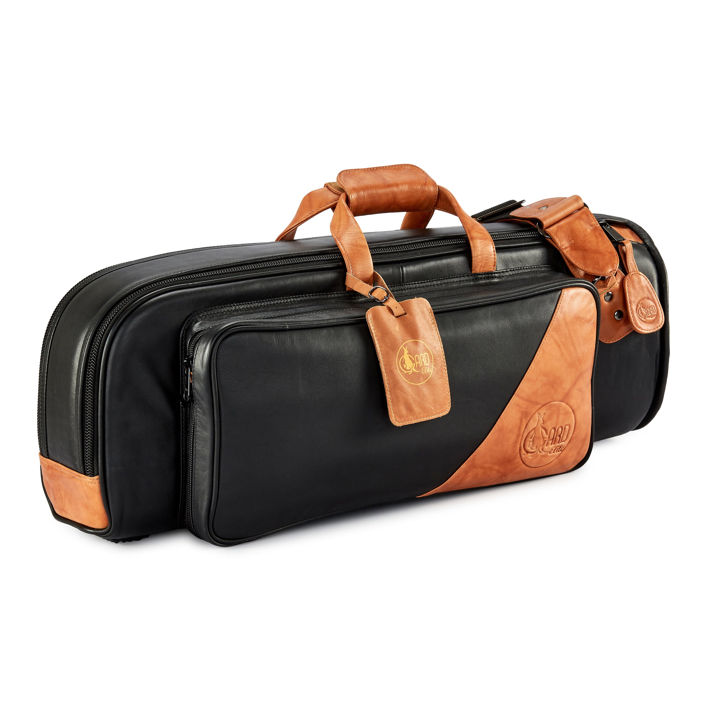 Gard Elite 1-ELK Single Trumpet Gig Bag  Black Leather with LNT Antique Leather Trim Inner Unitika Black