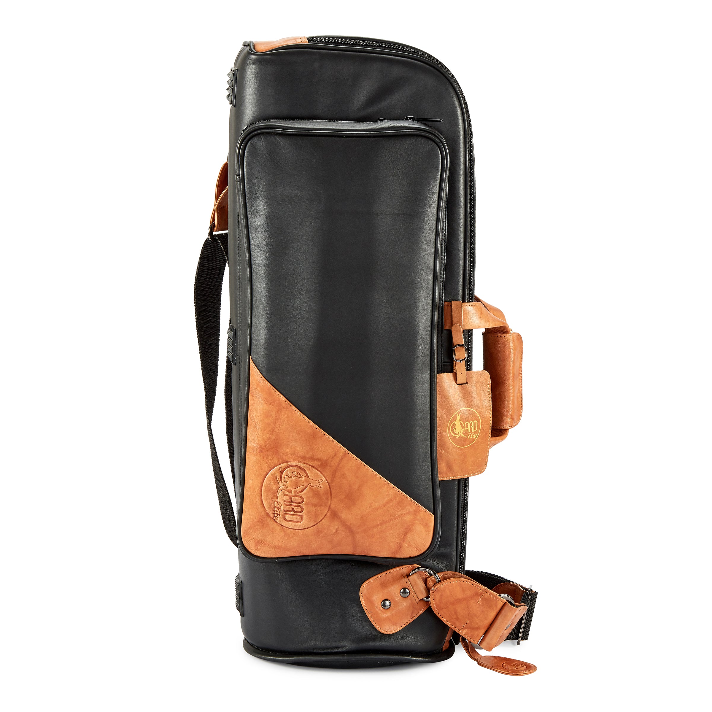 Gard Elite 1-ELK Single Trumpet Gig Bag  Black Leather with LNT Antique Leather Trim Inner Unitika Black