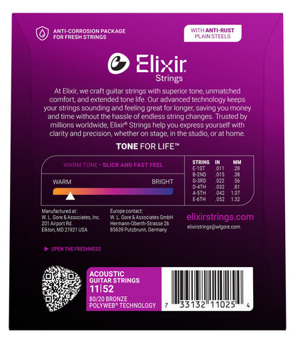 Elixir Strings Nanoweb Phosphor Bronze Acoustic Guitar Strings