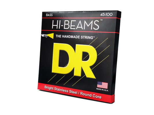 DR Strings MLR-45 Hi-Beam Stainless Steel Bass Guitar Strings - .045-.100 Medium-Light