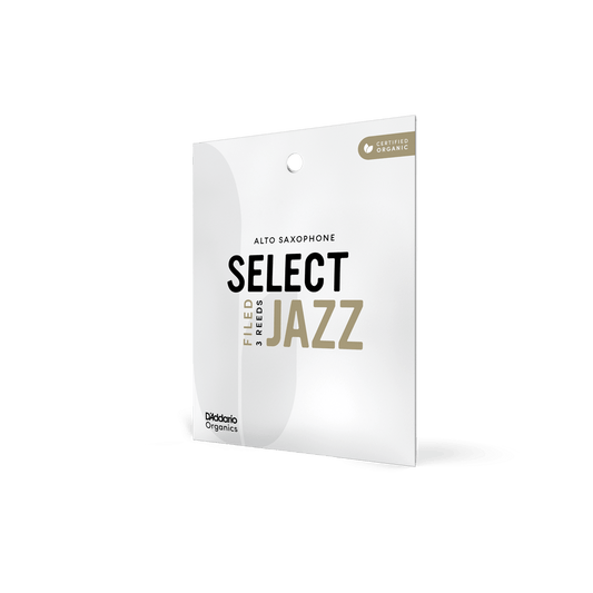 Organic Select Jazz Filed Alto Saxophone Reeds, Individually-Sealed, 3-Pack