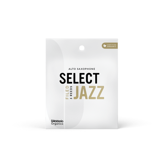 Organic Select Jazz Filed Alto Saxophone Reeds, Individually-Sealed, 3-Pack