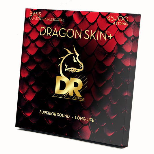 DR Strings Dragon Skin+ Coated Bass Guitar Strings - .045-.100 Light to Medium