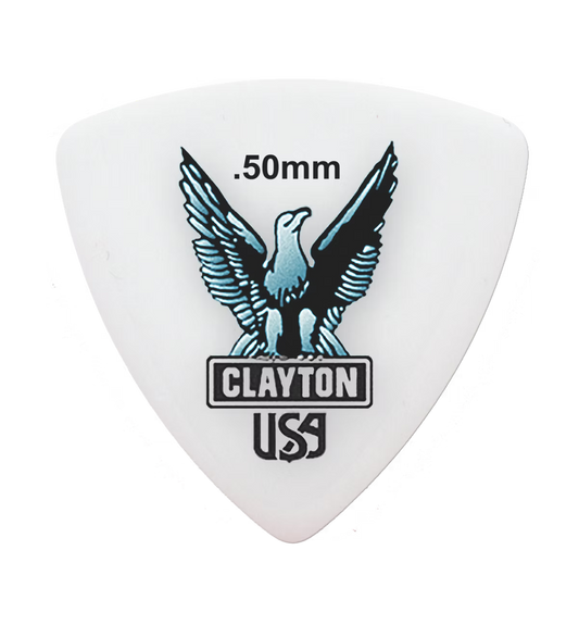 Clayton Acetal Rounded Triangle Picks 12-pack .50mm