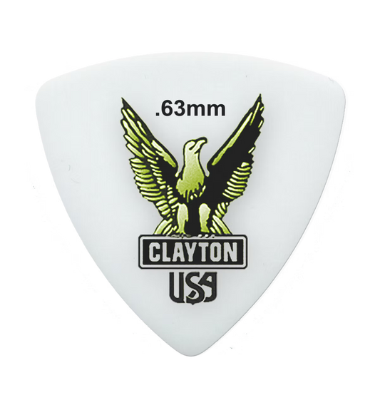 Clayton Acetal Rounded Triangle Picks 12-pack .63mm